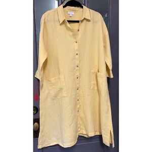Pure Jill Linen Dress Butter Yellow M Petitie